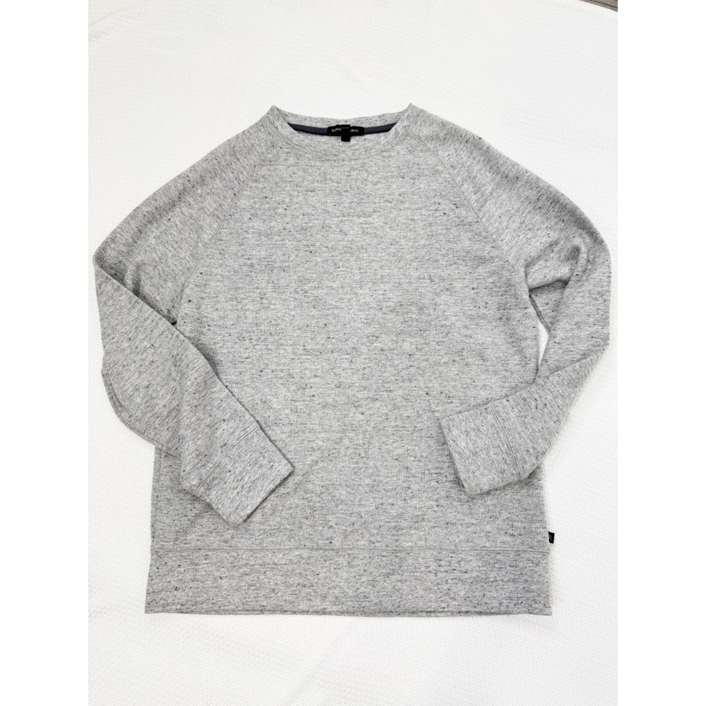 Banana Republic Men's Waffle Knit Crewneck Sweatshirt Gray Size Large